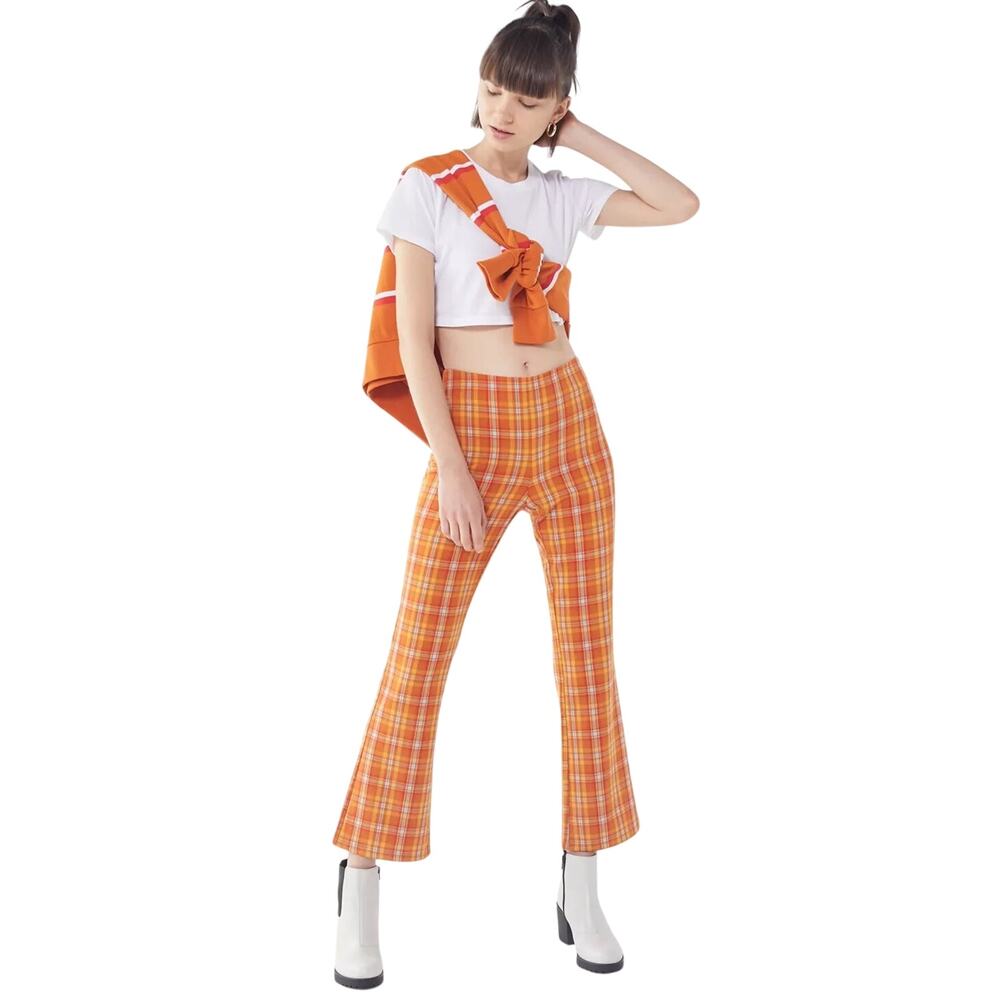 GUESS Originals Orange Plaid Kick Flare Pants – UO Exclusive – Women’s Size 6